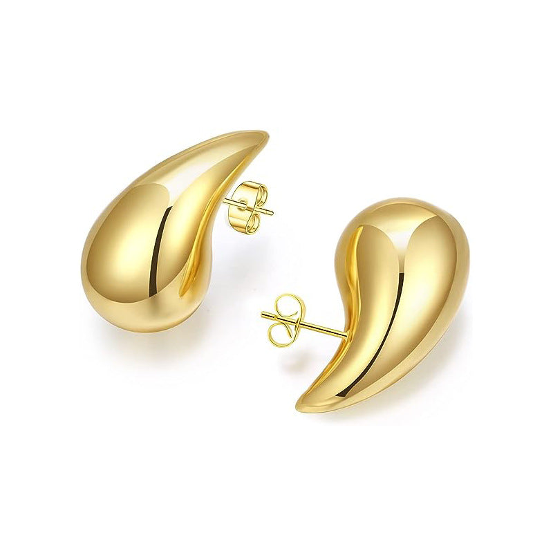 Horae Hip Hop Solid Waterdrop Chunky Stud Earrings