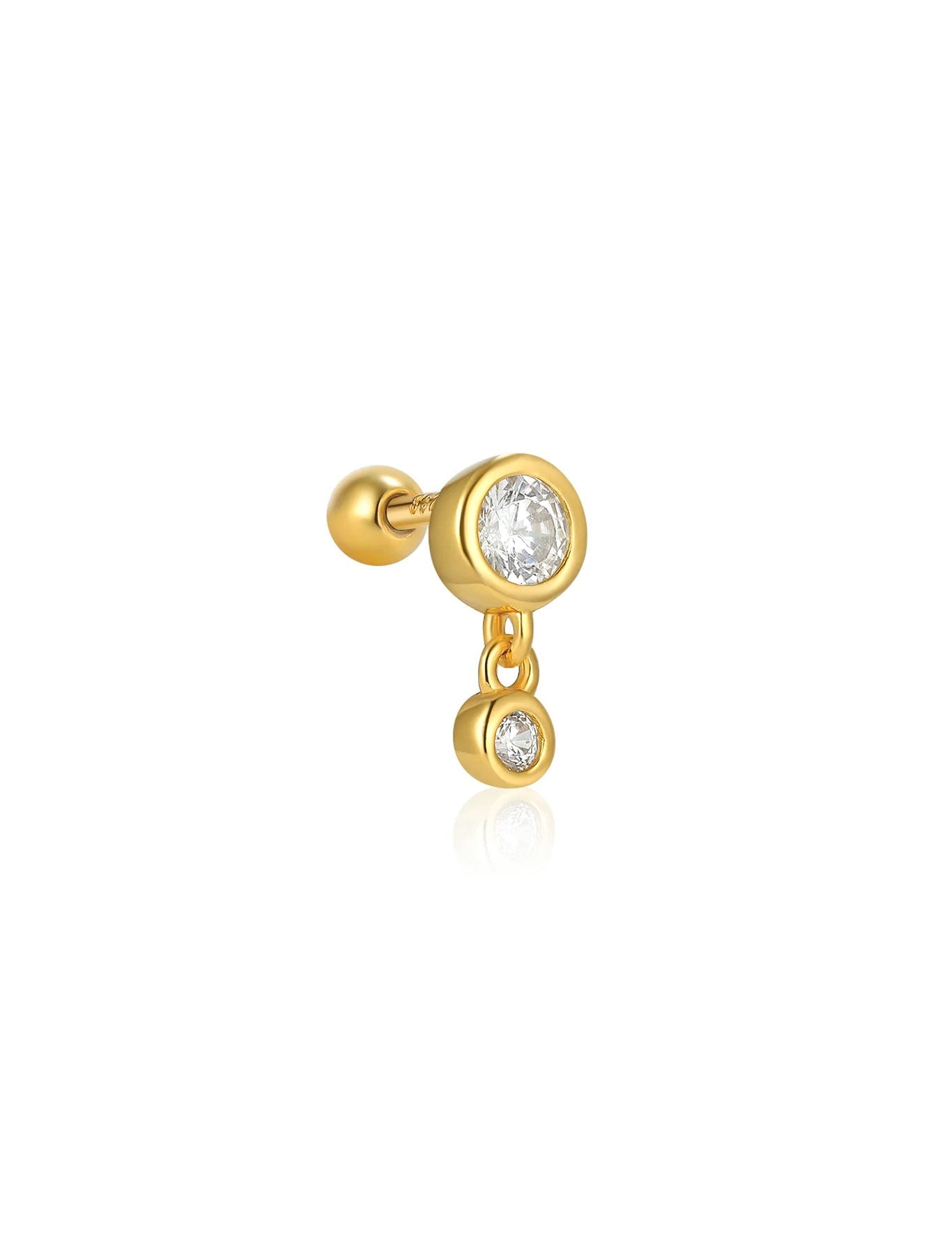 S925 Zirconia All-match Piercing Earrings