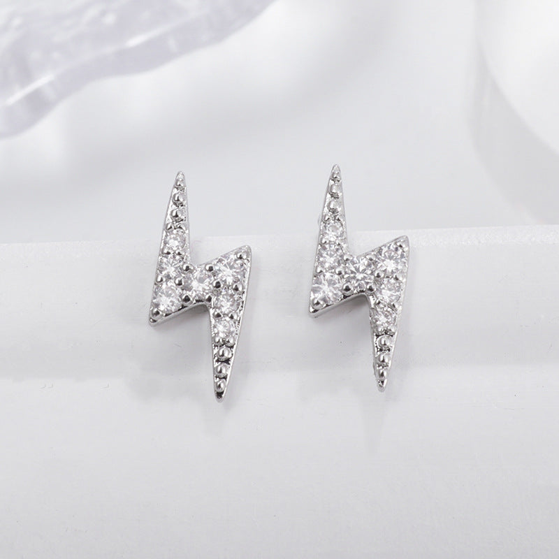 S925 Star and Moon Zircon Earring Set