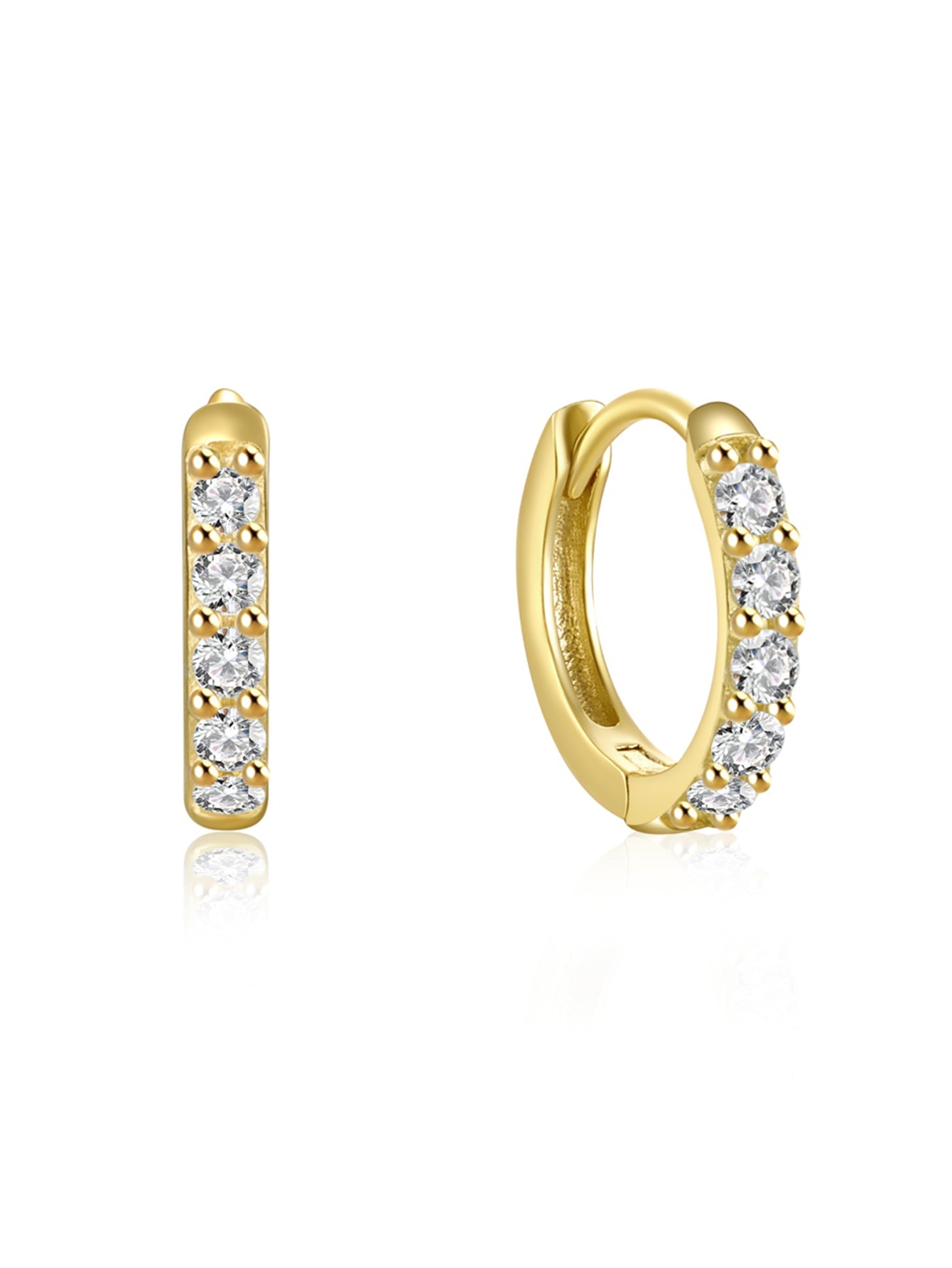 S925 Zirconia All-match Piercing Earrings